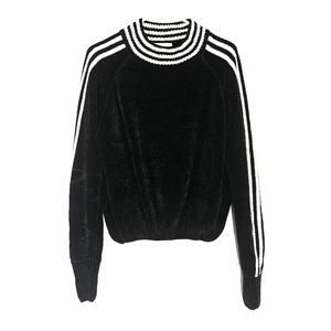 Rhapsody black sweater with white stripes xl